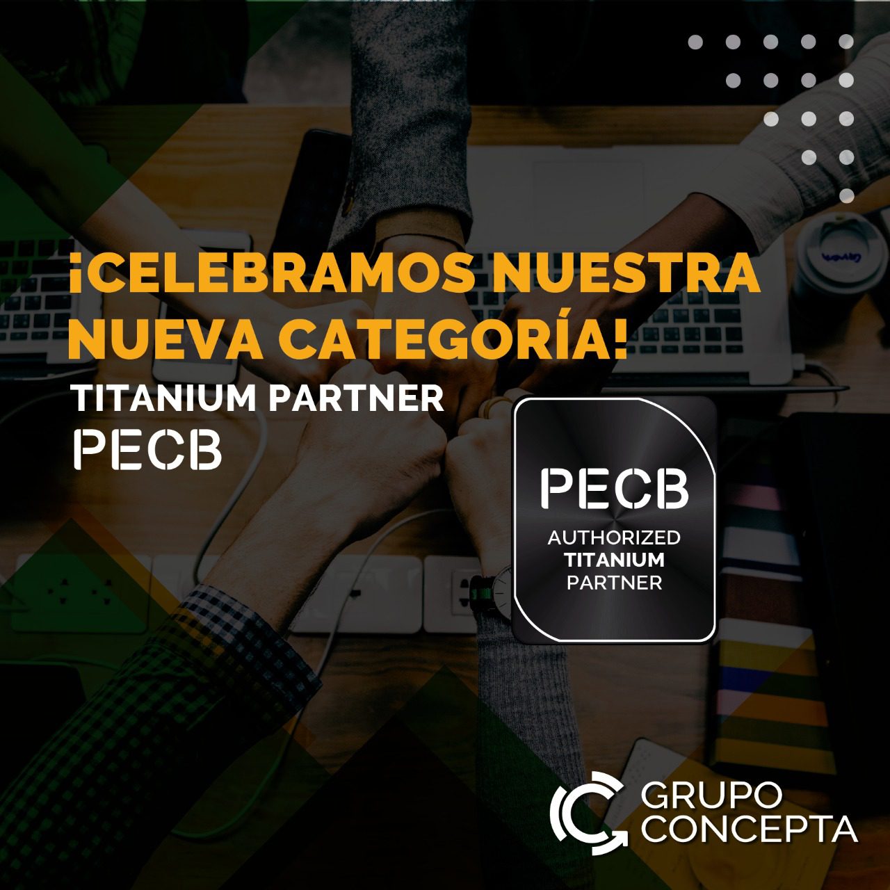 Grupo Concepta obtiene el reconocimiento de TITANIUM PARTNER de PECB